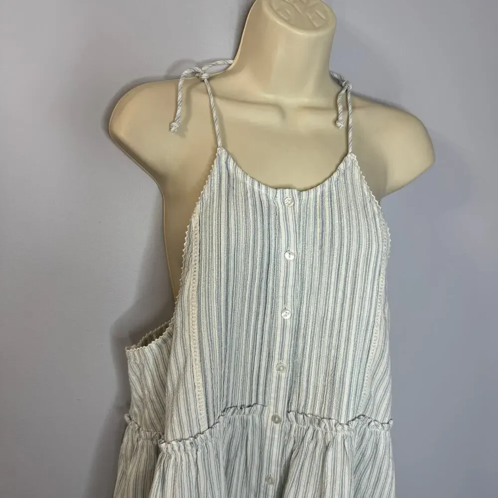 Free People Women's Desert Days Stripe Babydoll Mini Dress Beach Vacation Sz S